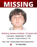Anthony James Locklear 13yr Old - Virginia Beach VA